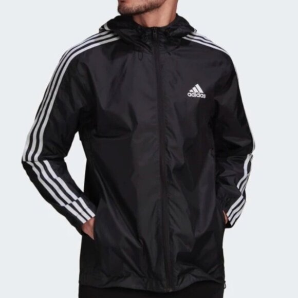 adidas Other - NEW Adidas Black Essentials 3-Stripes Woven Windbreaker Jacket 2XL Lightweight